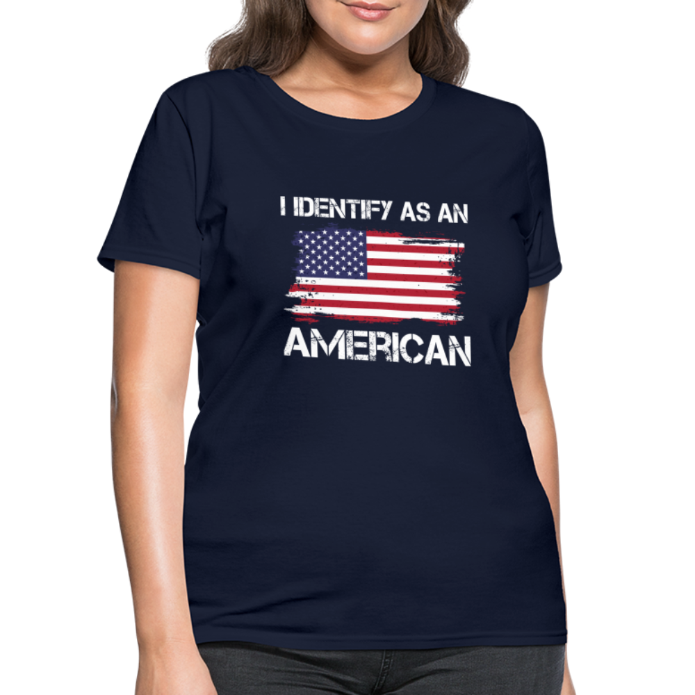 I Identify as an American Women's Contoured T-Shirt - navy