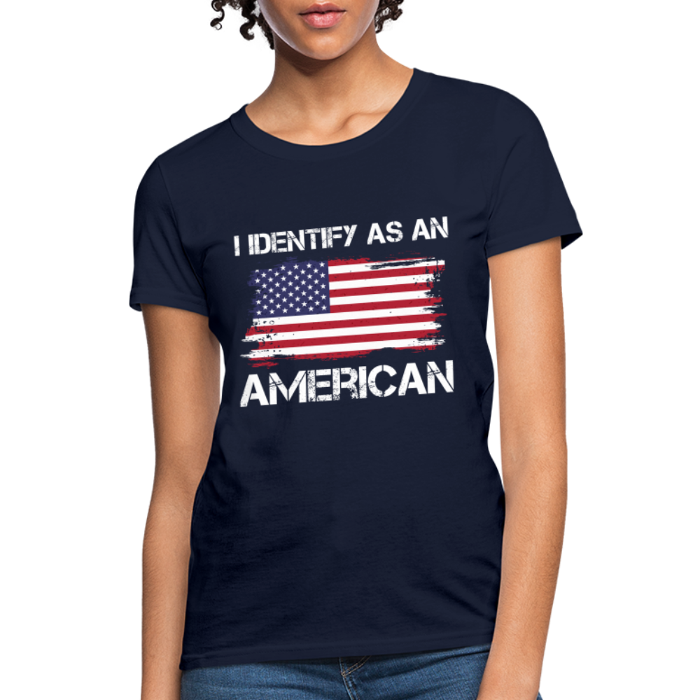 I Identify as an American Women's Contoured T-Shirt - navy