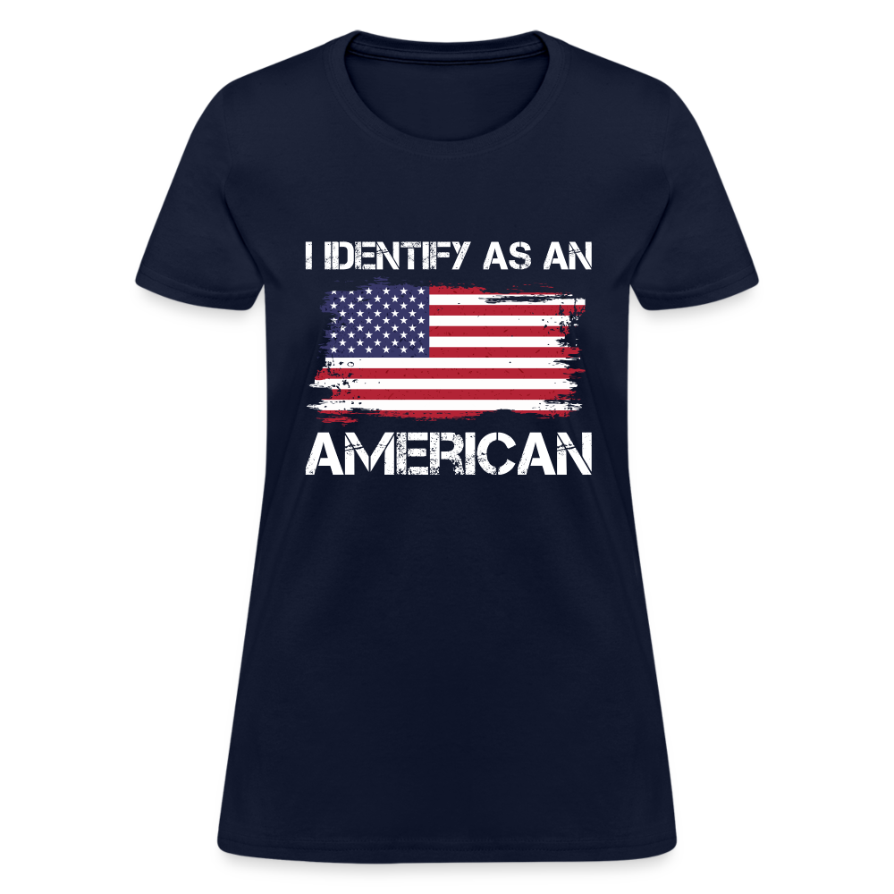 I Identify as an American Women's Contoured T-Shirt - navy