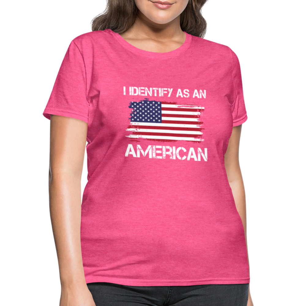 I Identify as an American Women's Contoured T-Shirt - heather pink