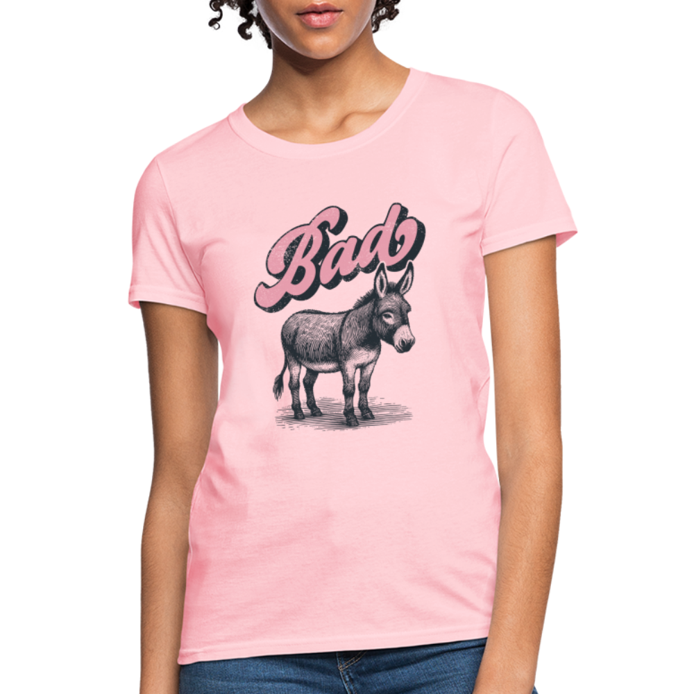 Funny Bad Ass (Donkey) Women's Contoured T-Shirt - pink