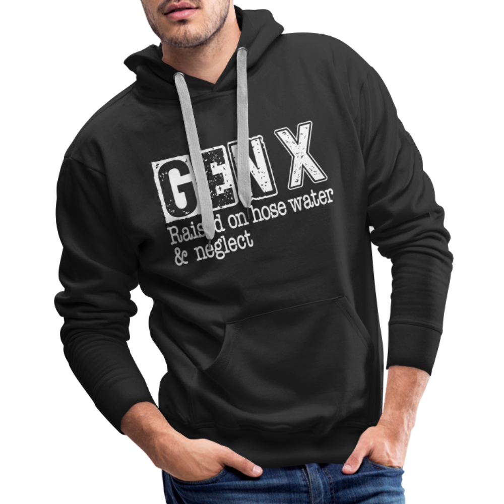 GEN X (Raised on hose water & neglect) Men’s Premium Hoodie - black