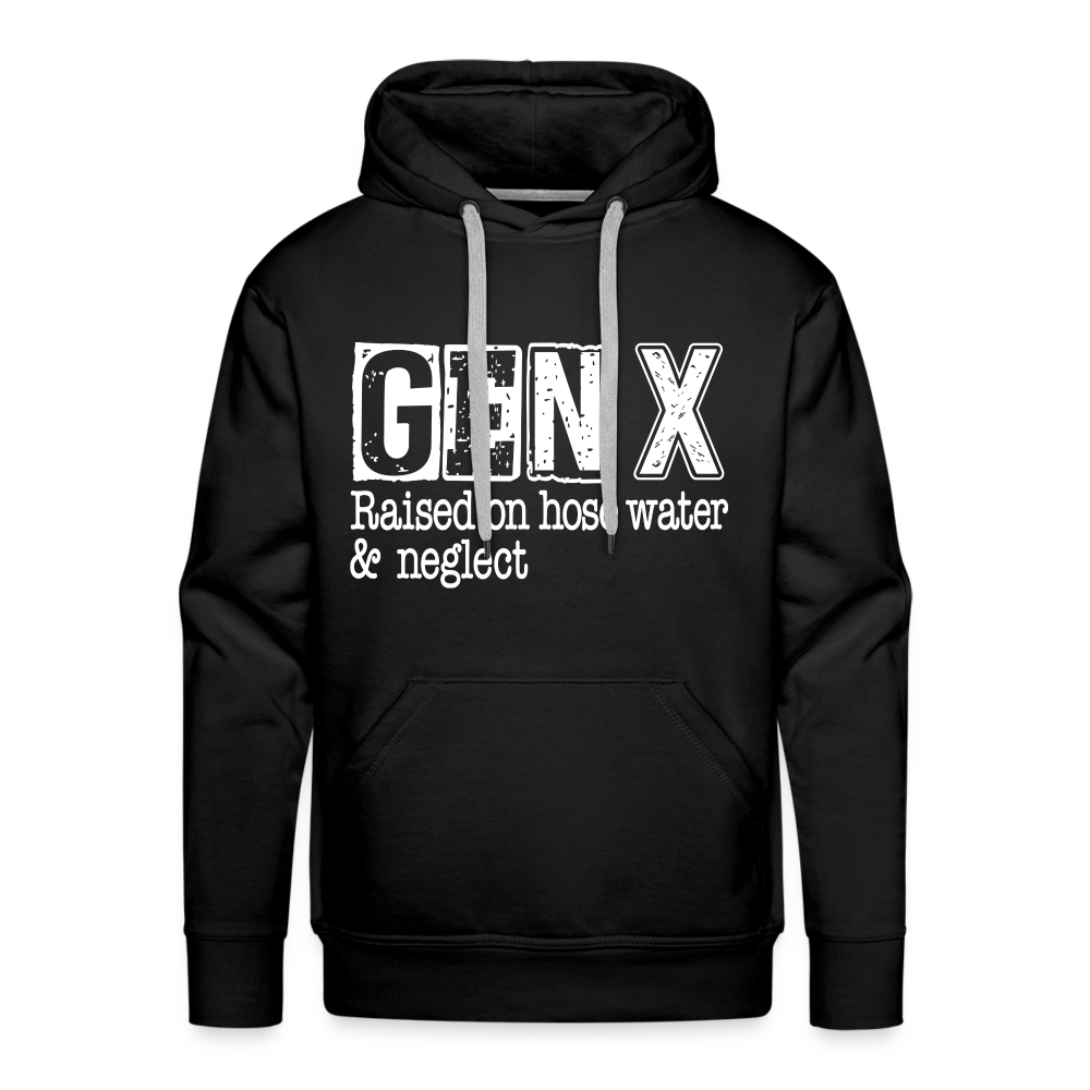 GEN X (Raised on hose water & neglect) Men’s Premium Hoodie - black