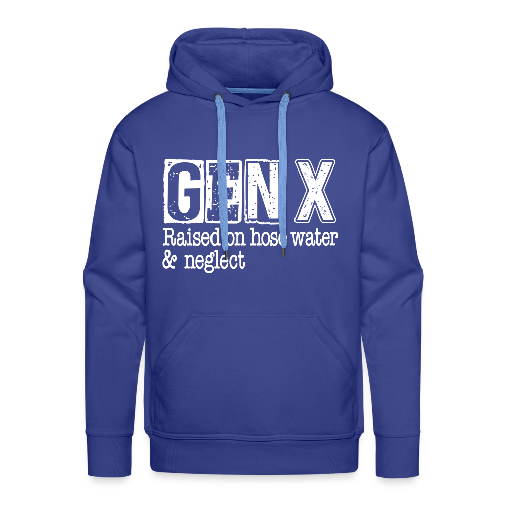 GEN X (Raised on hose water & neglect) Men’s Premium Hoodie - royal blue