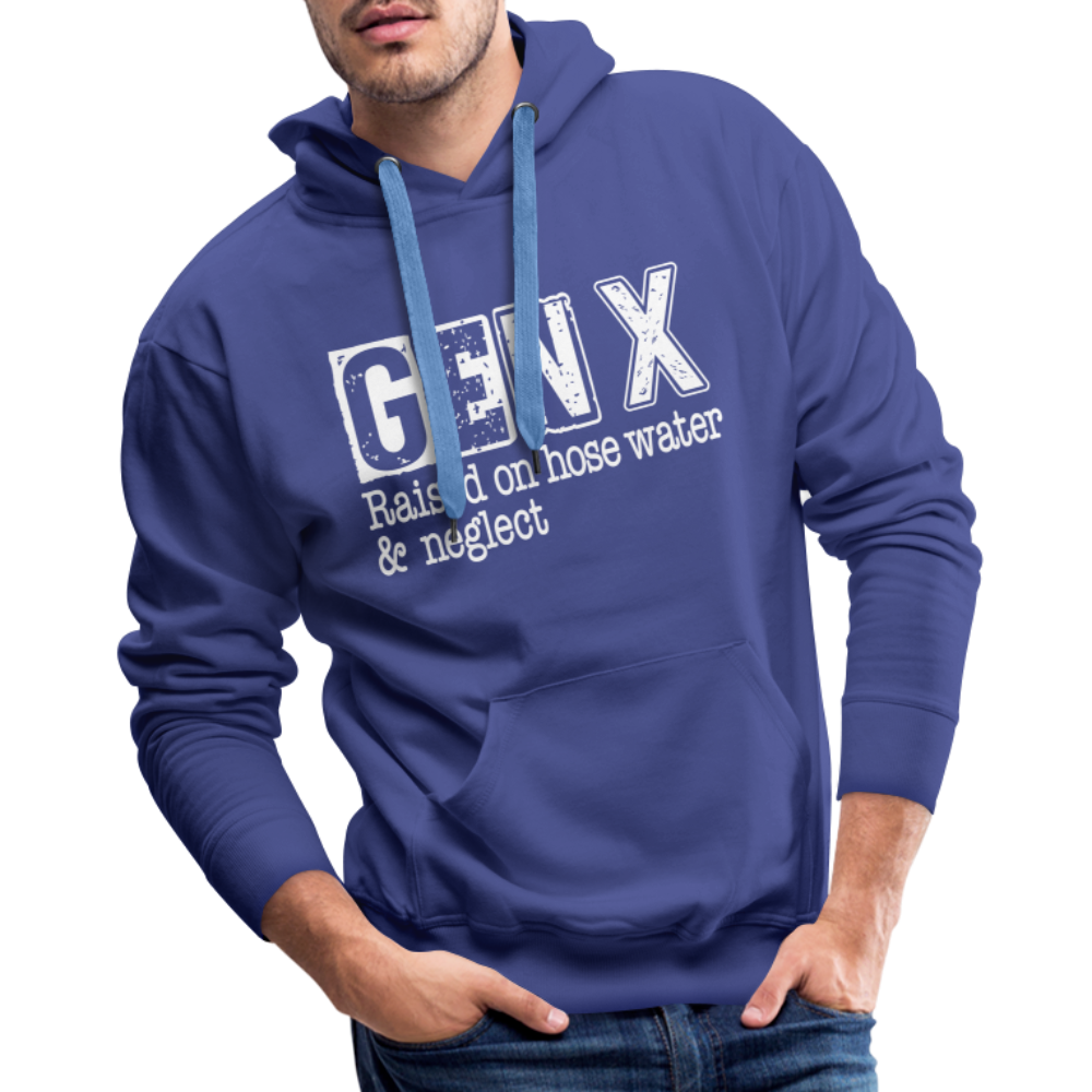 GEN X (Raised on hose water & neglect) Men’s Premium Hoodie - royal blue