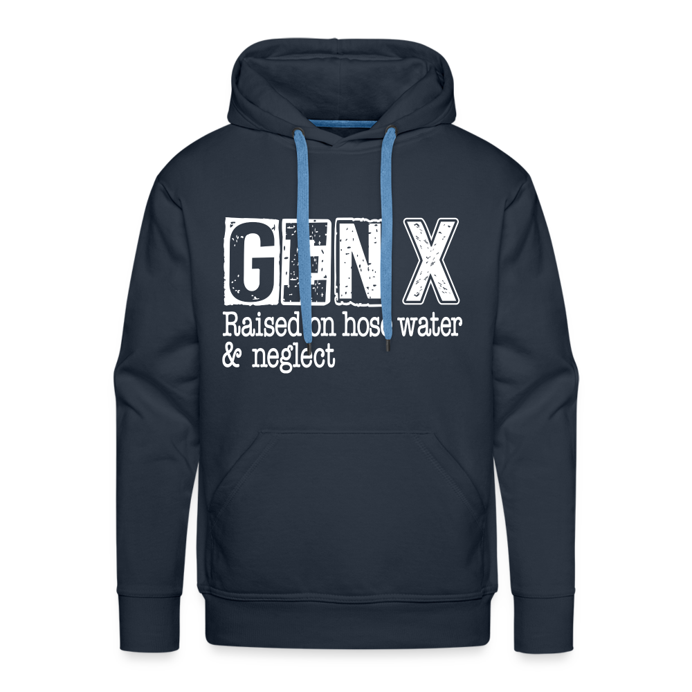 GEN X (Raised on hose water & neglect) Men’s Premium Hoodie - navy