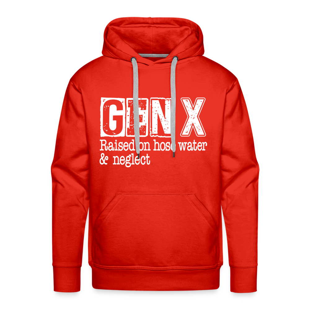 GEN X (Raised on hose water & neglect) Men’s Premium Hoodie - red