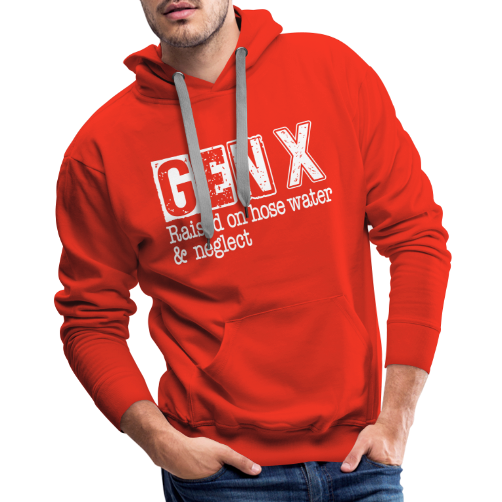 GEN X (Raised on hose water & neglect) Men’s Premium Hoodie - red