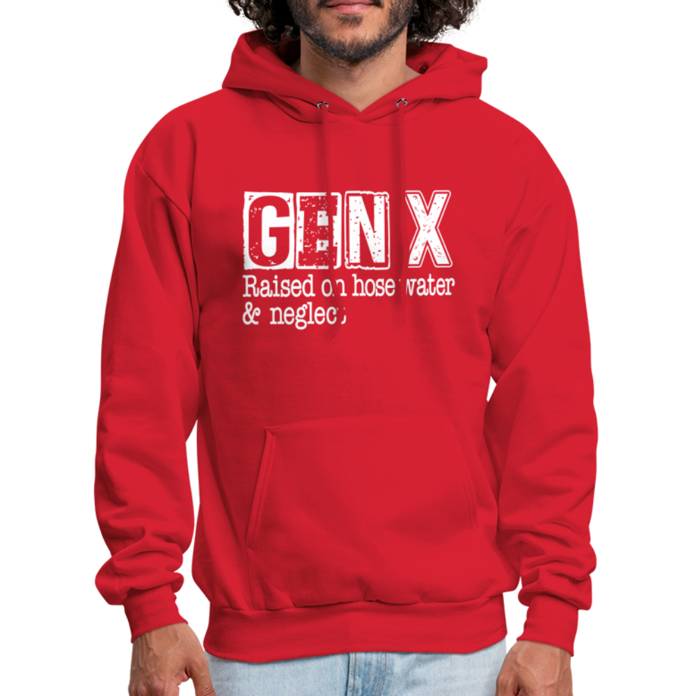 GEN X (Raised on hose water & neglect) Hoodie - red