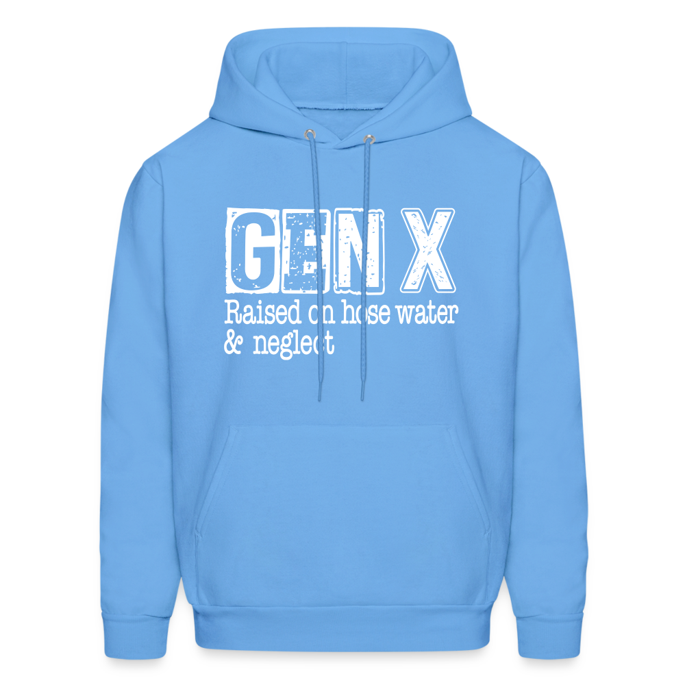 GEN X (Raised on hose water & neglect) Hoodie - carolina blue