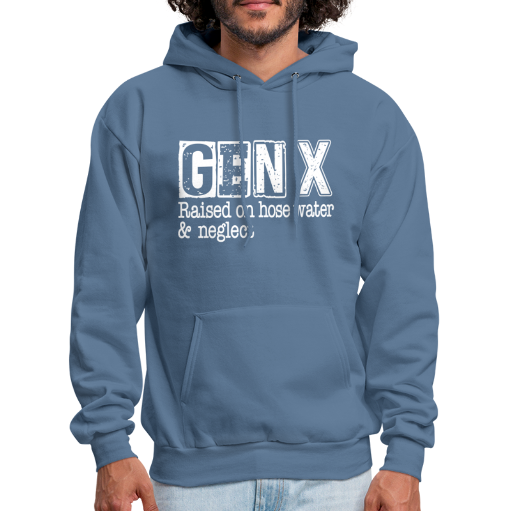 GEN X (Raised on hose water & neglect) Hoodie - denim blue