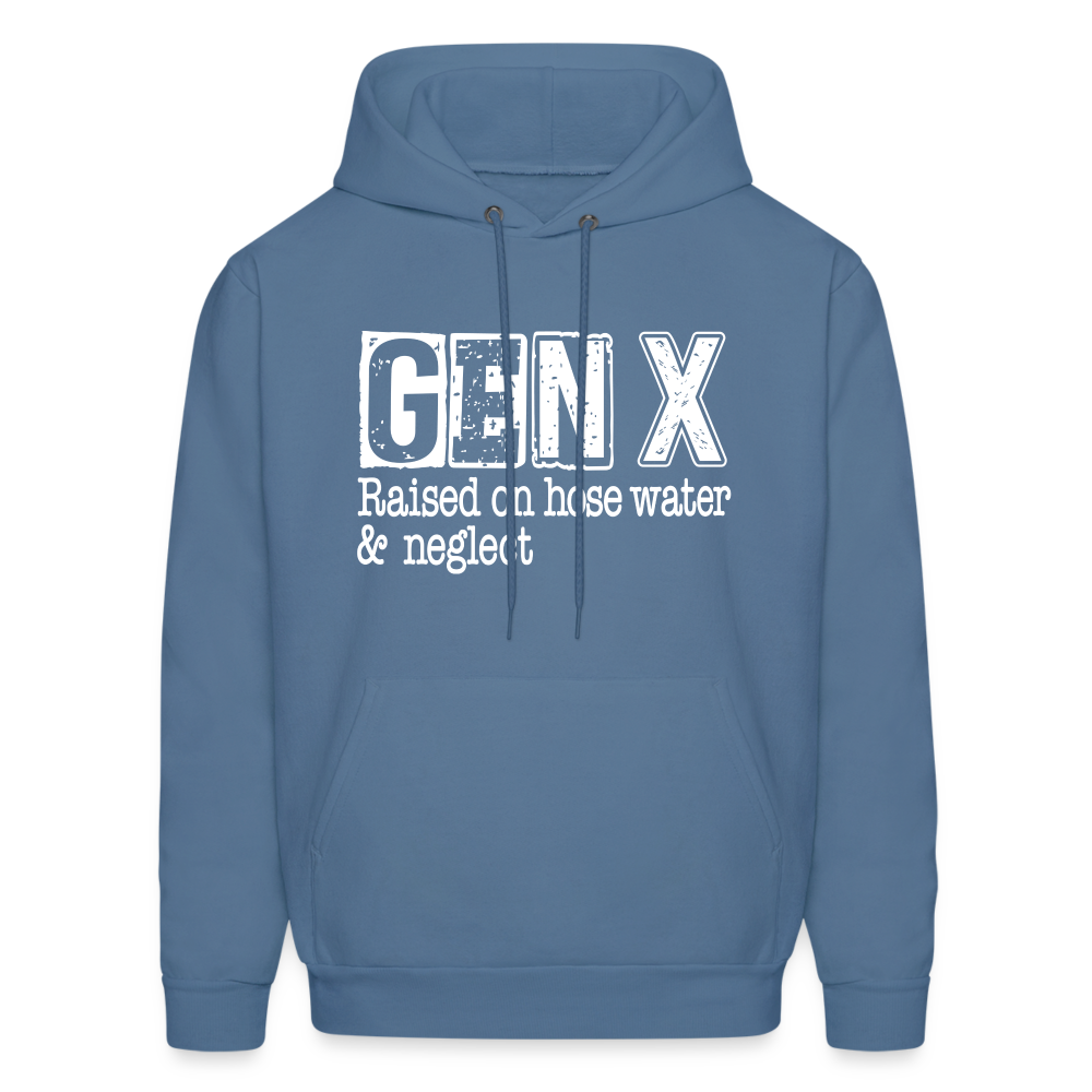 GEN X (Raised on hose water & neglect) Hoodie - denim blue