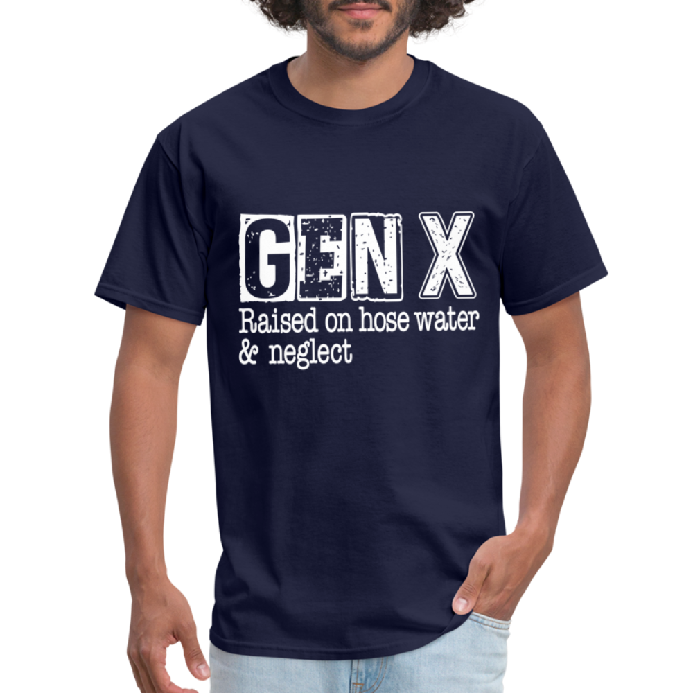 GEN X (Raised on hose water & neglect) T-Shirt - navy