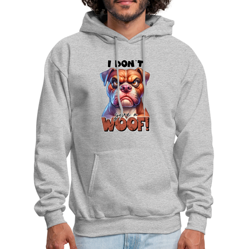 I Don't Give a Woof (Grumpy Dog with Attitude) Unisex Hoodie - heather gray