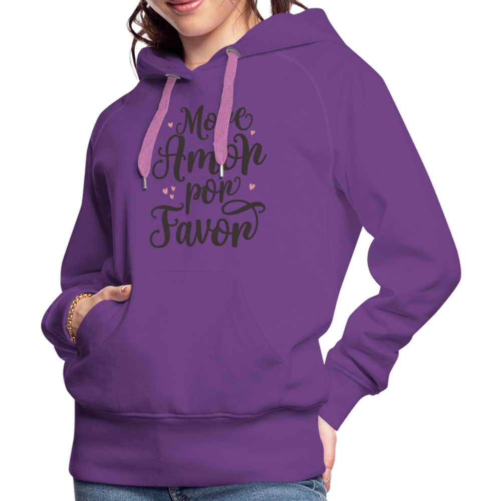 More Amor Por Favor Women’s Premium Hoodie - purple 