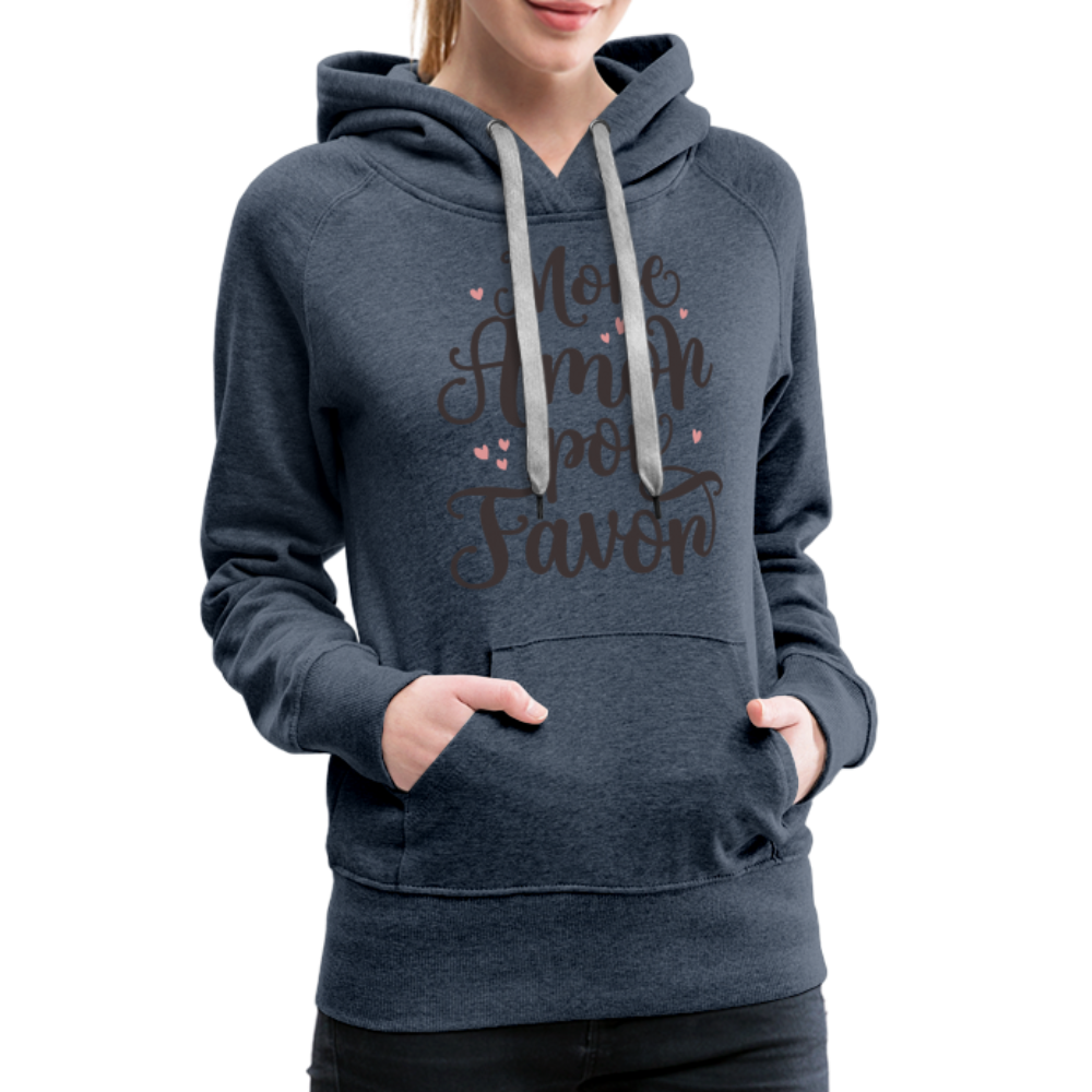 More Amor Por Favor Women’s Premium Hoodie - heather denim