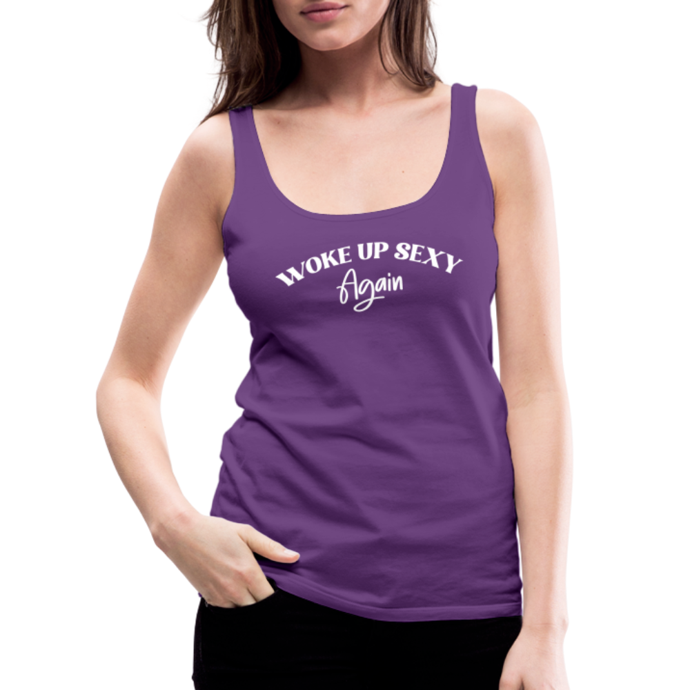 Woke Up Sexy Again Women’s Premium Tank Top - purple