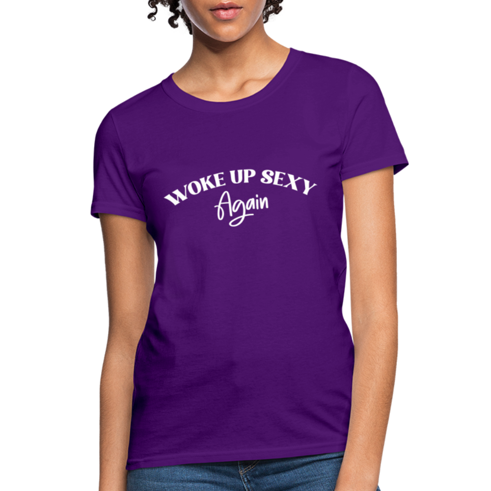 Woke Up Sexy Again Women's Contoured T-Shirt - purple