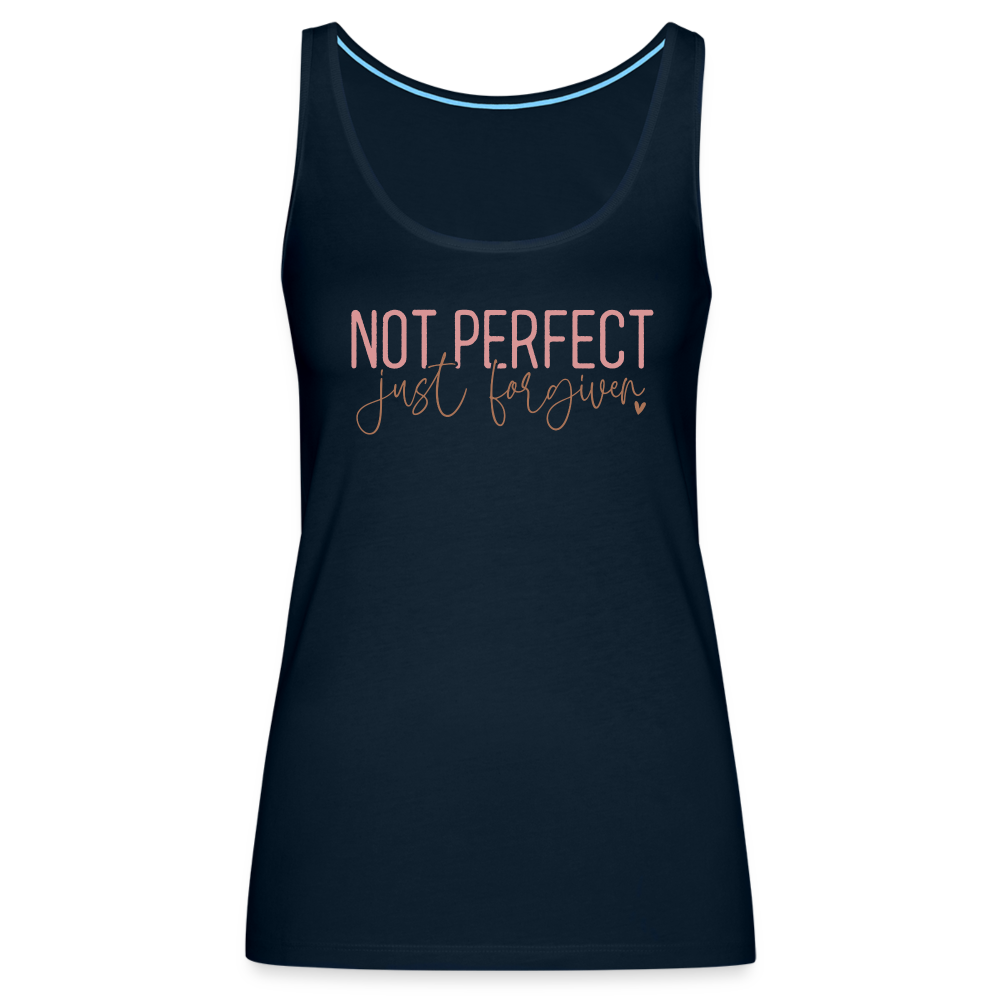 Not Perfect Just Forgiven Women’s Premium Tank Top - deep navy