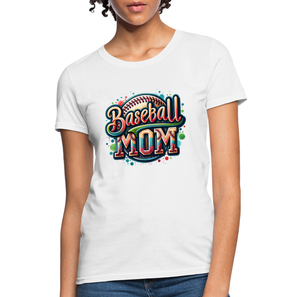 Baseball Mom Women's Contoured T-Shirt - white