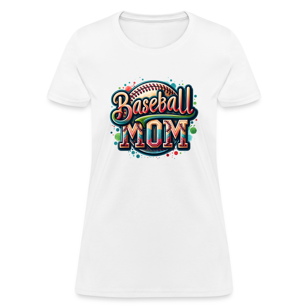 Baseball Mom Women's Contoured T-Shirt - white