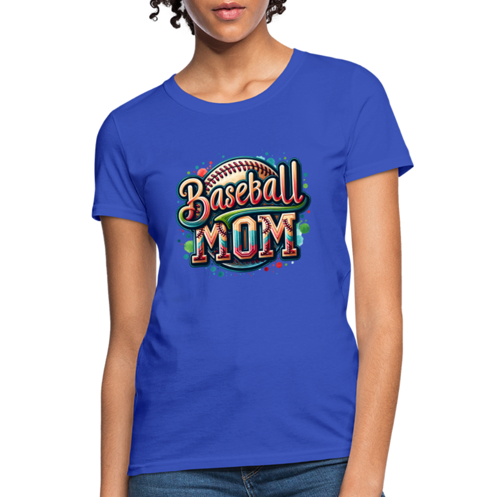 Baseball Mom Women's Contoured T-Shirt - royal blue