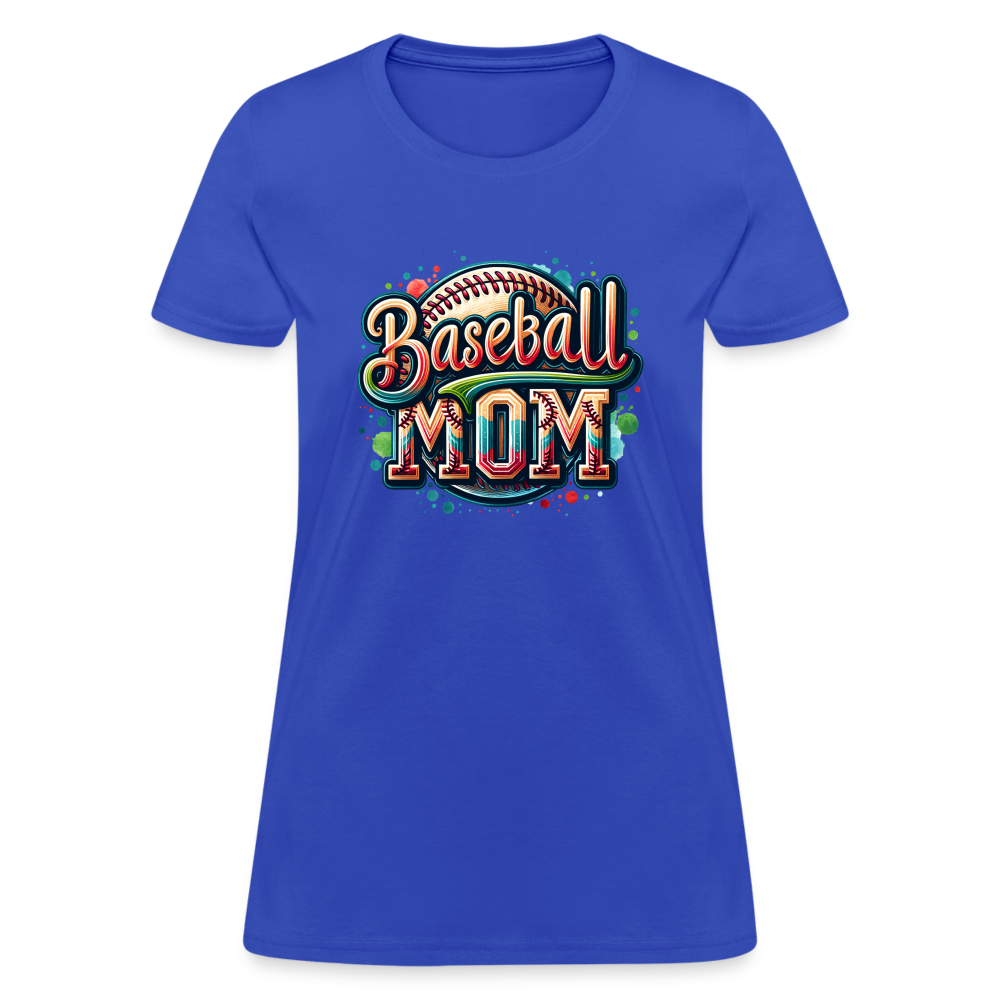 Baseball Mom Women's Contoured T-Shirt - royal blue