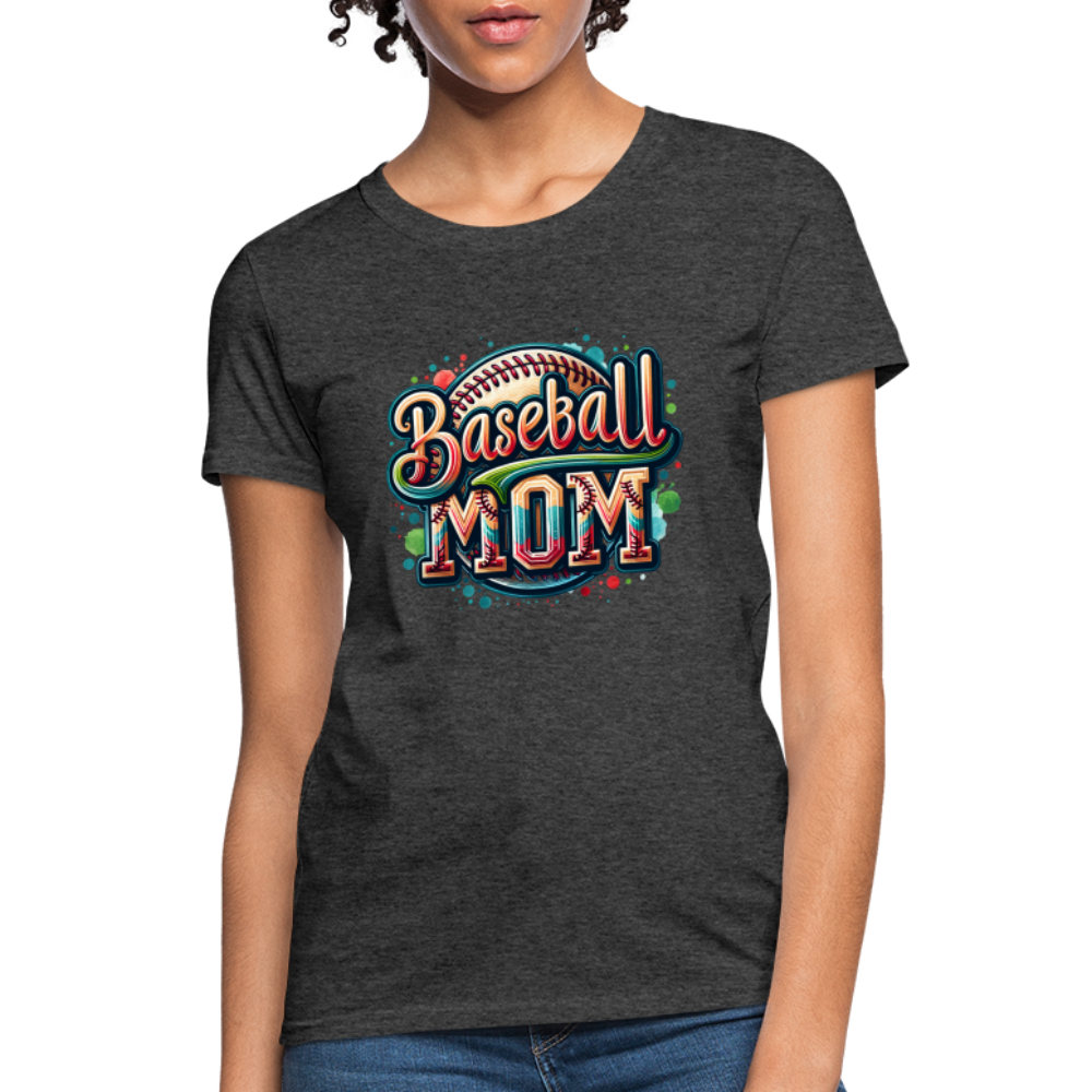 Baseball Mom Women's Contoured T-Shirt - heather black