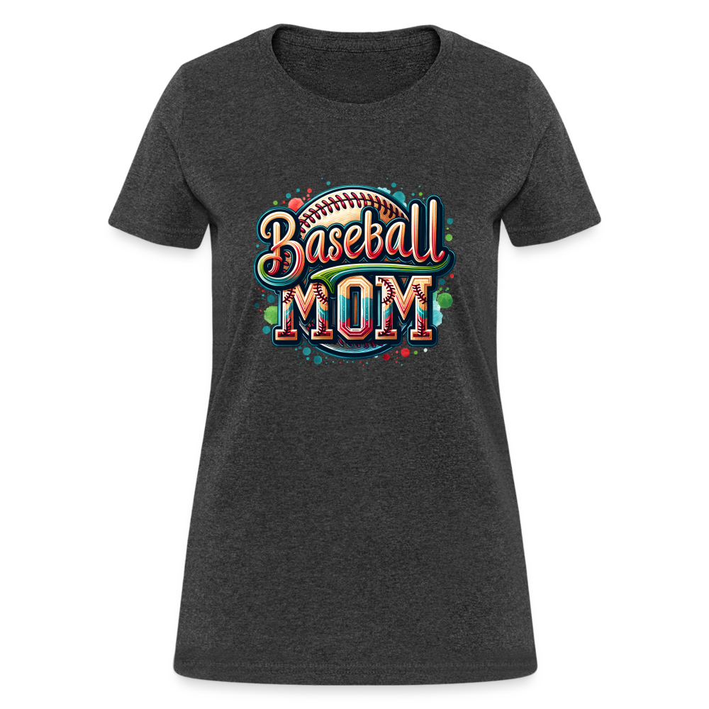 Baseball Mom Women's Contoured T-Shirt - heather black