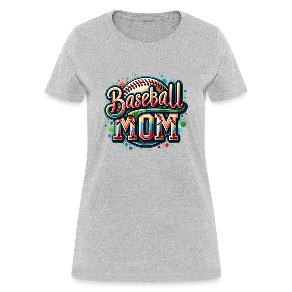 Baseball Mom Women's Contoured T-Shirt - heather gray