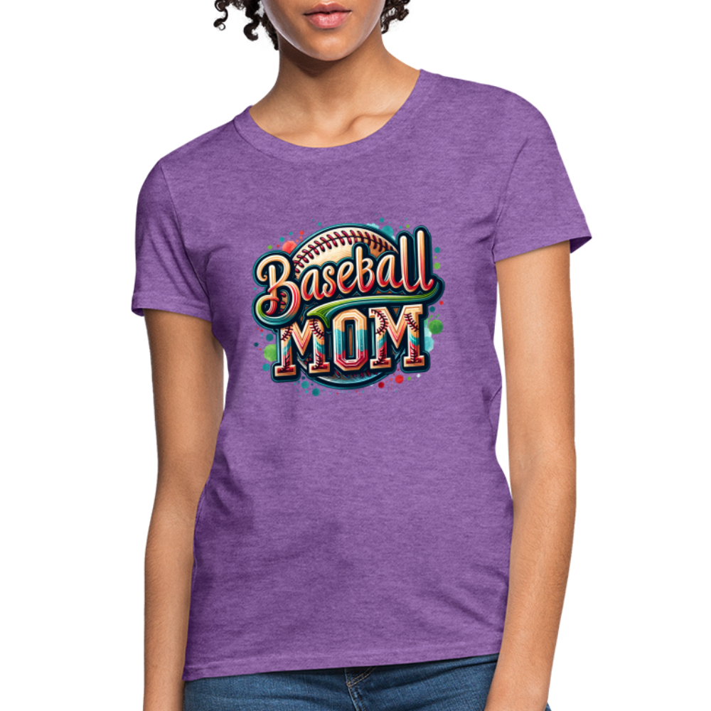 Baseball Mom Women's Contoured T-Shirt - purple heather