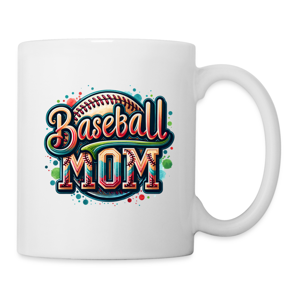 Baseball Mom Coffee Mug - white