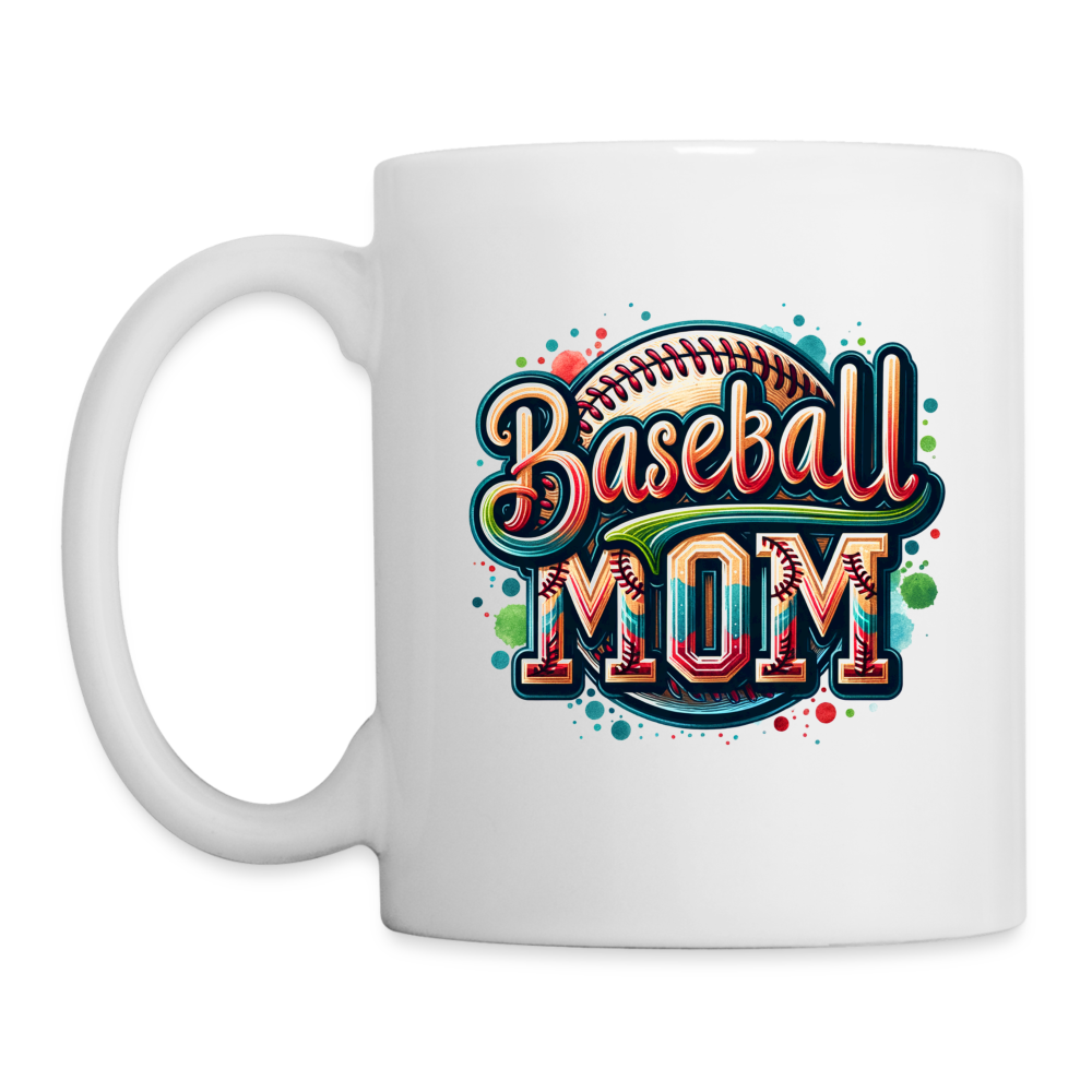 Baseball Mom Coffee Mug - white