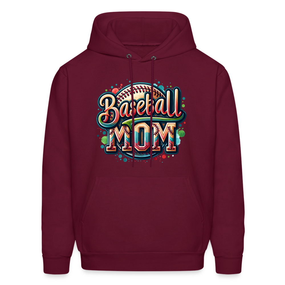 Baseball Mom Hoodie - burgundy