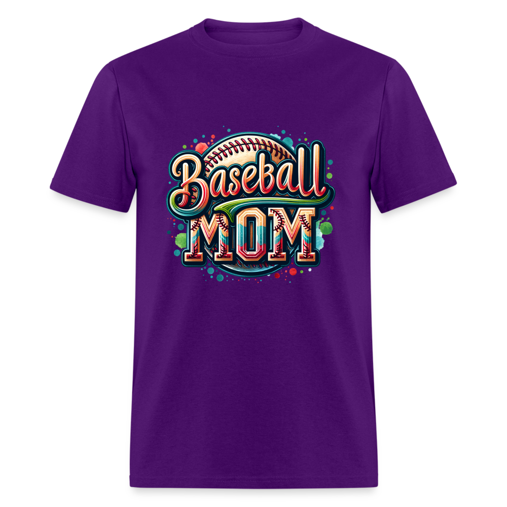 Baseball Mom T-Shirt - purple