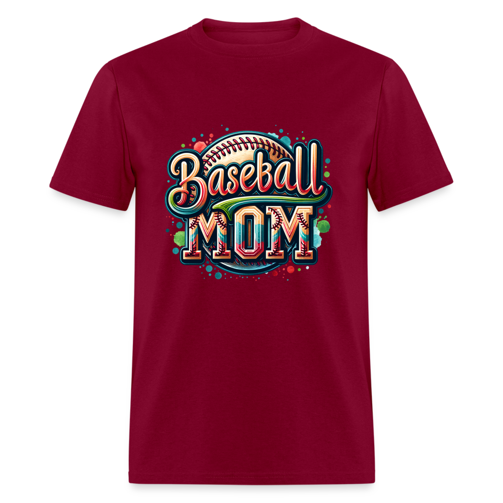 Baseball Mom T-Shirt - burgundy