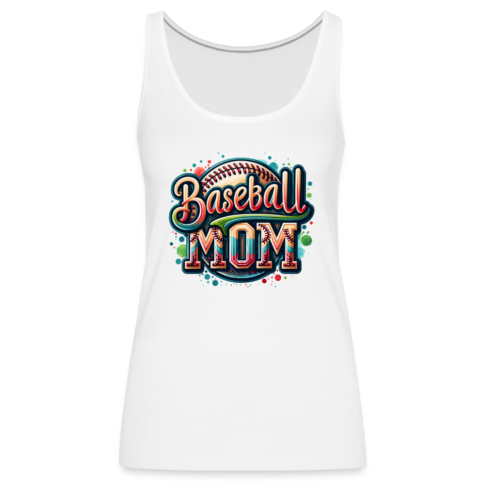 Baseball Mom Premium Tank Top - white