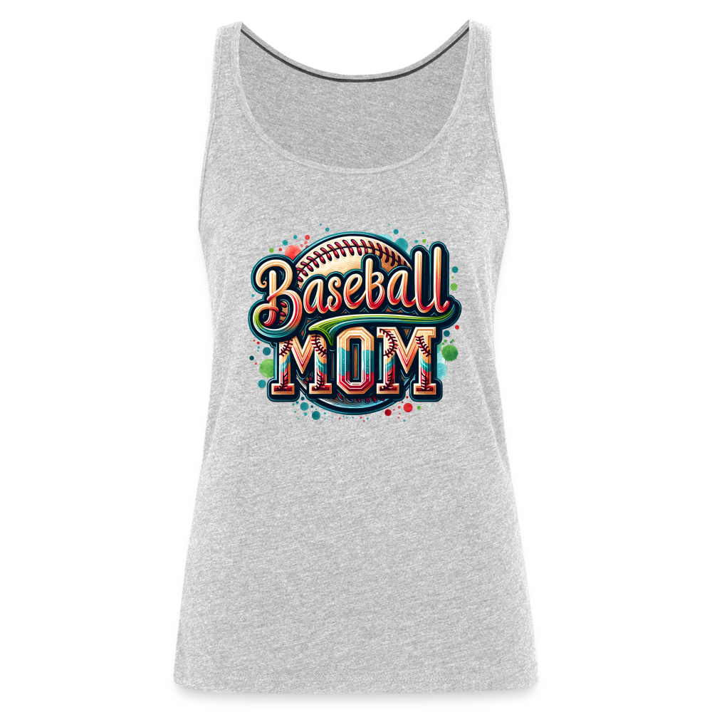 Baseball Mom Premium Tank Top - heather gray