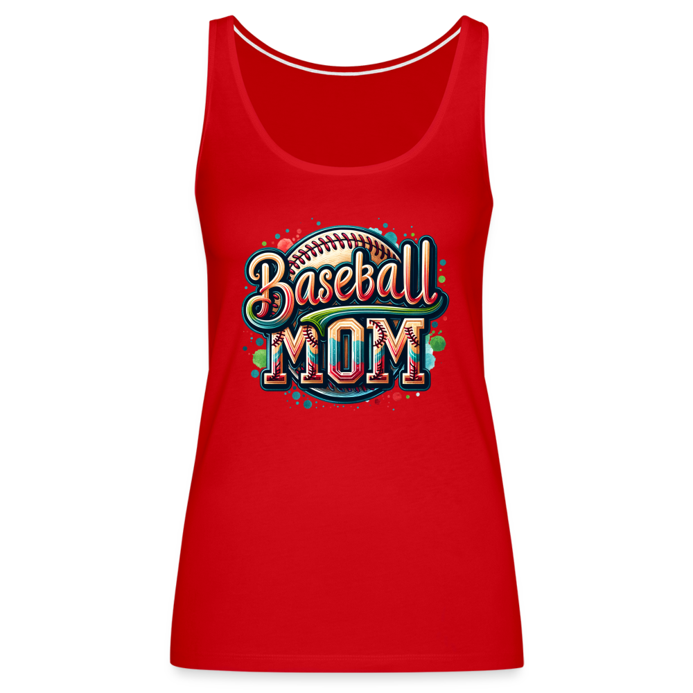 Baseball Mom Premium Tank Top - red