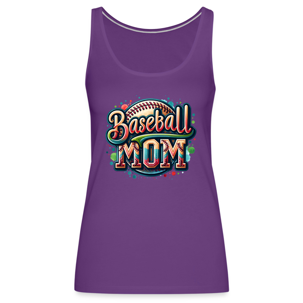 Baseball Mom Premium Tank Top - purple