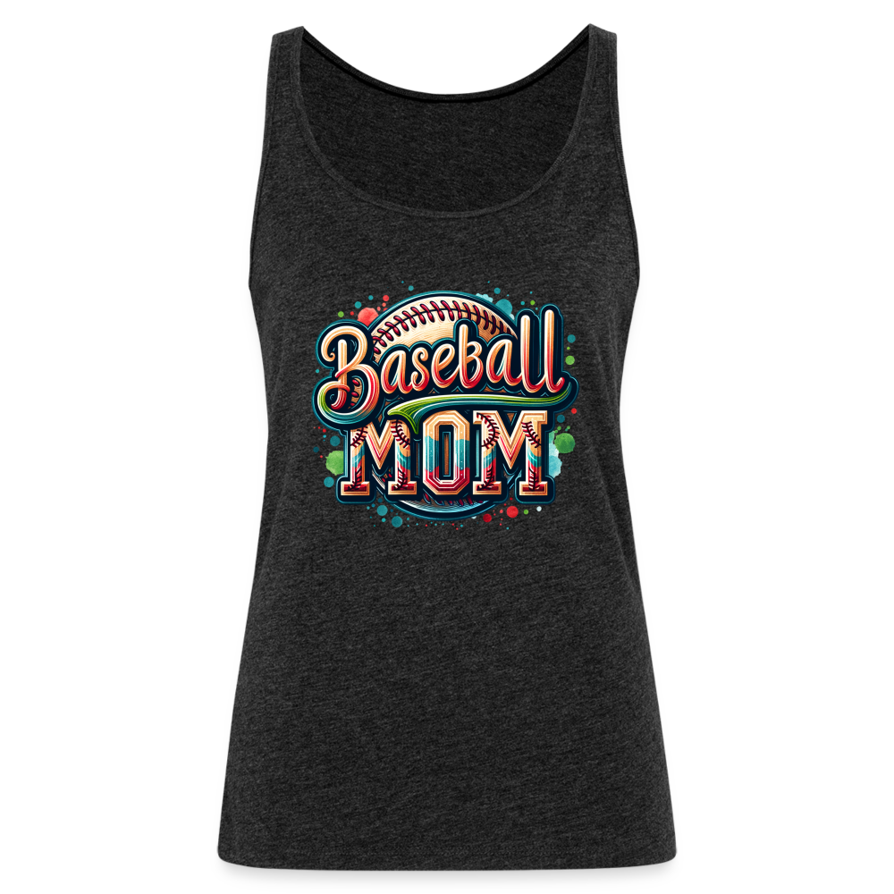 Baseball Mom Premium Tank Top - charcoal grey