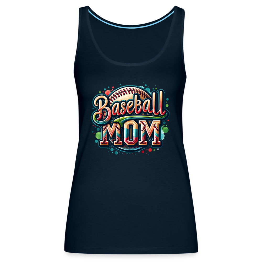 Baseball Mom Premium Tank Top - deep navy