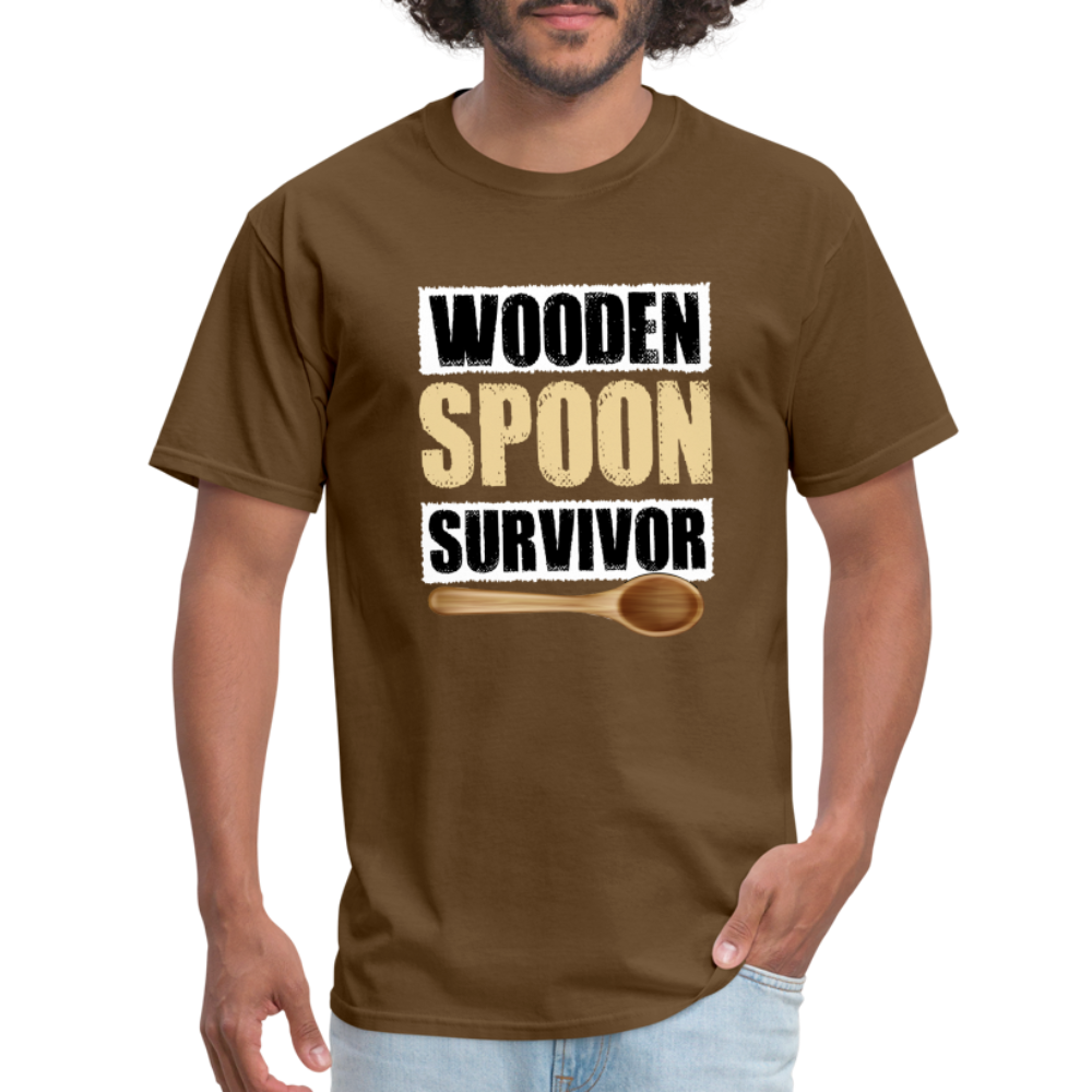 Wooden Spoon Survivor T-Shirt - brown