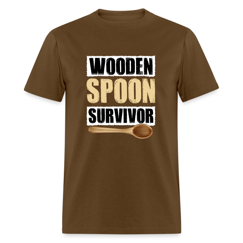 Wooden Spoon Survivor T-Shirt - brown