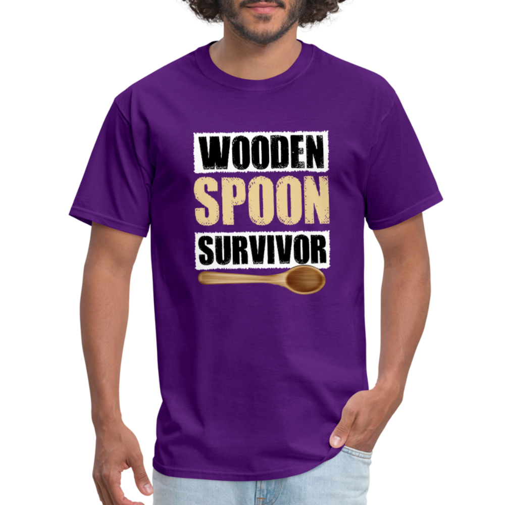 Wooden Spoon Survivor T-Shirt - purple