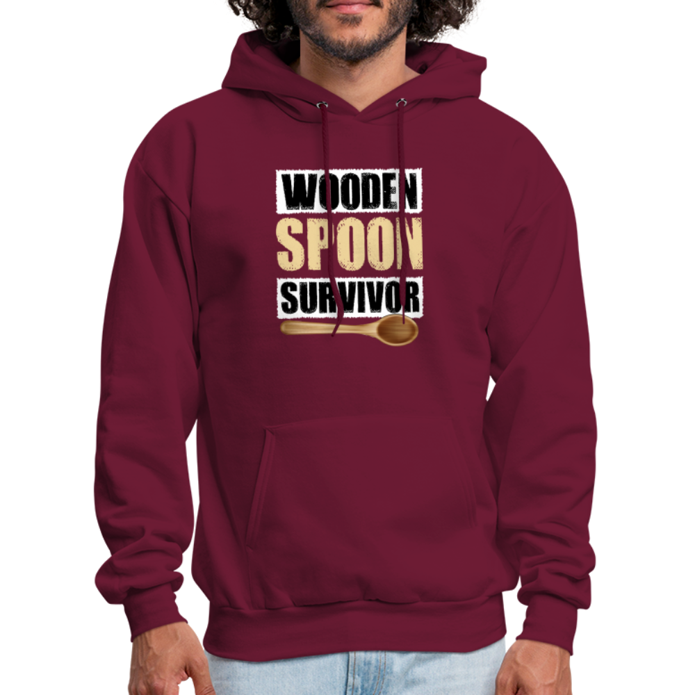 Wooden Spoon Survivor Hoodie - burgundy