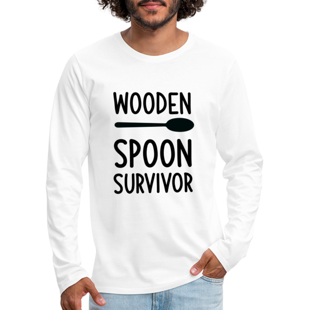 Wooden Spoon Survivor Men's Premium Long Sleeve T-Shirt - white