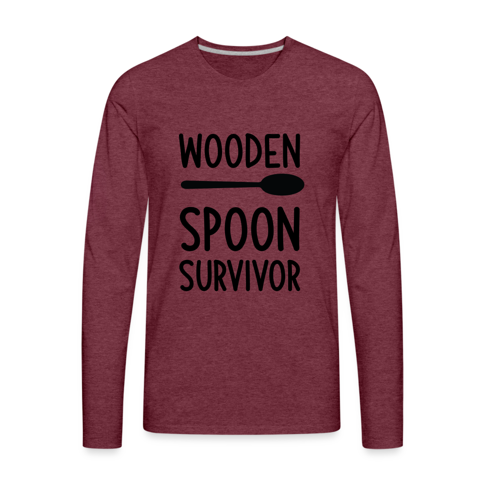 Wooden Spoon Survivor Men's Premium Long Sleeve T-Shirt - heather burgundy