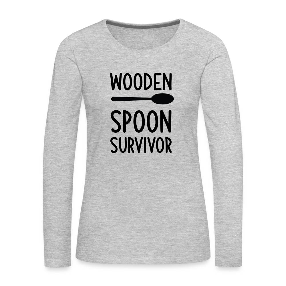 Wooden Spoon Survivor Women's Premium Long Sleeve T-Shirt - heather gray