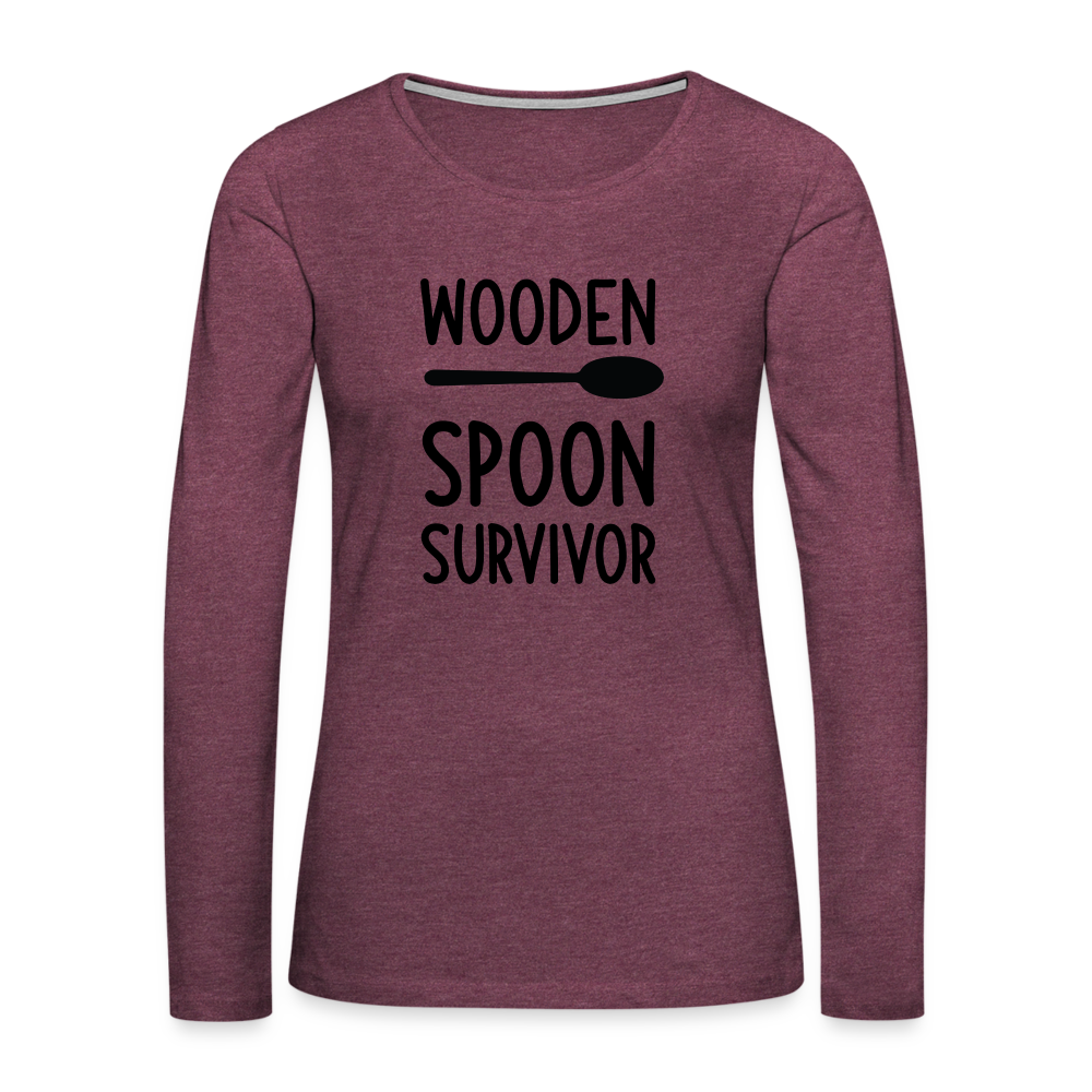 Wooden Spoon Survivor Women's Premium Long Sleeve T-Shirt - heather burgundy